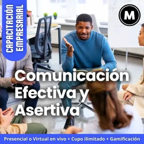 Cómo mejorar la comunicación efectiva y asertiva en el trabajo; Curso para identificar y manejar la comunicación pasiva agresiva; Capacitación sobre barreras de la comunicación laboral y cómo evitarlas; Entrenamiento en técnicas de rapport empresarial para equipos; Herramientas para una comunicación óptima corporativa, Métodos de comunicación efectiva en reuniones de trabajo; Disminuir conflictos que afectan la productividad de la compañía; Taller para lograr una mayor fluidez y eficacia en la comunicación interna