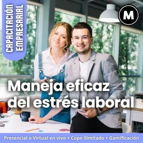 Cómo manejar eficazmente el estrés laboral en mi empresa; Curso de técnicas de relajación para reducir ansiedad en el trabajo, Capacitación para identificar y prevenir el síndrome de Burnout; Entrenamiento sobre la naturaleza y beneficios del estrés en el ámbito laboral; Diferencias y manejo del estrés, ansiedad y burnout en empleados, Taller práctico para el control de la hormona del estrés en líderes; Beneficios de mejorar la calidad de vida laboral para la productividad; Programa de bienestar y manejo del estrés para colaboradores en Colombia
