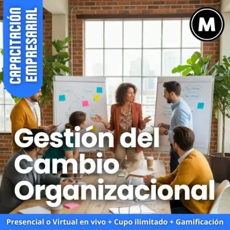 Cómo liderar un proceso de cambio organizacional, Curso para gestionar la resistencia al cambio en equipos, Capacitación en comunicación efectiva de la visión del cambio; Entrenamiento sobre el modelo de Kotter para la gestión del cambio; Pasos para planificar y ejecutar un cambio empresarial estructurado; Empoderamiento del equipo en procesos de transformación; Generar victorias a corto plazo en la gestión del cambio; Mejores prácticas para consolidar mejoras en el cambio organizacional