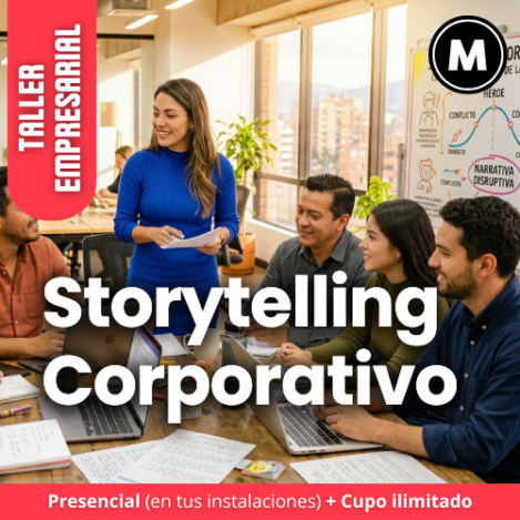 Transforma la comunicación interna y externa de tu empresa. Tu equipo aprenderá a contar historias que persuadan, conecten y vendan.